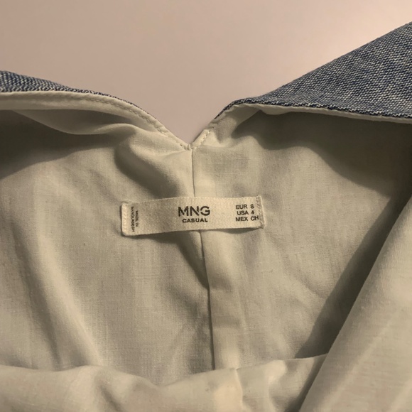 MNG Chambray V-Neck Shift Dress - Small - Picture 3 of 3